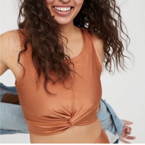 NWOT Offline by Aerie ribbed twist crop top - Picture 9 of 9